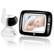 TIDTUO Video Baby Monitor with Camera and Audio, Infrared Night Vision 3.5-Inch Color LCD, Zoom Room Temperature, Lullabies, Long Range and Enhanced Two-Way Audio