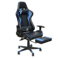 KLB Sport Ergonomic Gaming Chair Racing Style Adjustable Height High-Back PC Computer Chair with Headrest, Footrest and Lumbar Massage Support Executive Office Chair