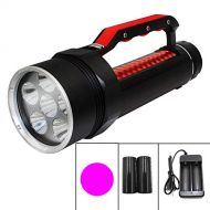 Whaitfire Professional Scuba Diving Lights Torch, 395nm UV Ultraviolet Light Diving Flashlight, Batteries and Charger Included
