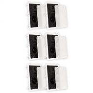 Theater Solutions TS80W In Wall 8 Speakers Surround Sound Home Theater 3 Pair Pack