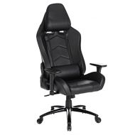 SEATZONE Brand New High-back Ergonomic Gaming Chair with Soft Headrest and Lumbar Support, 360 Degrees Swivel Racing Chair for Office, Video Game Room, Leatherette, Grey