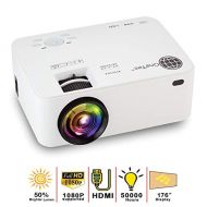 MacStein Home Theater Projector - 1080P Supported | 1800+ Lumens | 176 LCD Movie Display | Mini & Portable HD Video Projector | HDMI Included | Compatible with iPhone and Laptops