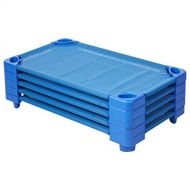 ECR4Kids Childrens Naptime Cot, Stackable Daycare Sleeping Cot for Kids, 52 L x 23 W, Assembled, Blue (Set of 5)