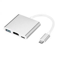 Joncy Usb 3.1 Type-C To Hdtv Hdmi Adapter 4K/Usb3.0/Type C Convertor Cable Adapter For New Macbook/Chromebook Pixel/Dell Xps13/Yoga 900/Lumia 950Xl/Usb-C Devices To Hdtv (Silver)