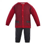 Carriage Boutique Baby Boys Lovey 2pc. Legging Set - Red & Maroon Sweater
