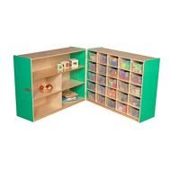 Wood Designs Tray and Shelf Fold Storage with (25) Translucent Trays