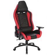 SEATZONE Brand New High-back Ergonomic Gaming Chair with Soft Headrest and Lumbar Support, Deluxe 360 Degrees Swivel Racing Chair for Office, Video Game Room, Leatherette, Red