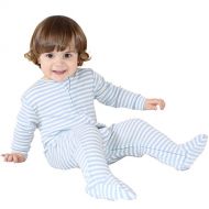Woolino Footie Pajama Sleeper, 100% Australian Merino Wool, 6-9 Months, Blue