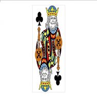 IPrint 3D Decorative Film Privacy Window Film No Glue,King,King of Clubs Playing Gambling Poker Card Game Leisure Theme Without Frame Artwork,Multicolor,for Home&Office