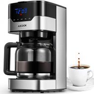 AICOOK Aicook Coffee Maker, 12 Cup Programmable Coffee Machine with Coffee Pot, Drip Coffee Maker with Timer and Thermal Pot, Permanent Filter Coffee Maker, Black