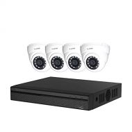 AIVIO Aivio Full-HD 1080P 4CH Home Security Camera System, Surveillance DVR kit w/Four 2.0 MP (1920TVL) HDCVI Outdoor IP67 Dome Cameras, Pre-Installed 1TB Hard Drive, Dahua OEM (XVR5104H