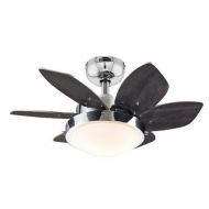 Westinghouse 7863100 Quince Two-Light 24-Inch Reversible Six-Blade Indoor Ceiling Fan, Chrome with Opal Frosted Glass (2)