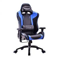 HAPPYGAME Racing Gaming Chair 350 lbs Capacity Oversized High-Back Ergonomic Computer Desk Office Chair PU Leather, Adjustable Headrest and Lumbar Support, Blue