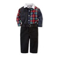 RALPH LAUREN Ralph Lauren Polo Baby Boys 2 Piece Plaid Patchwor Shirt & Chino Pants Set (9 Months)