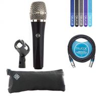 Telefunken M80 Black Handheld Dynamic Supercardioid Vocal Microphone - INCLUDES - Carrying Case, Blucoil 10 XLR Cable AND 5-Pack of Cable Ties
