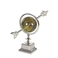 Deco 79 43498 Aluminum and PVC Arrow-Styled Decorative Globe, 14 x 13, Silver/Multi-Colored