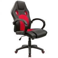 Homall Gaming Chair Ergonomic Racing Style Computer Chair High Back Office Chair Executive Swivel Task Chair Leather Cobra Mesh Desk Chair Padded Armrests Bucket Seat and Lumbar Su