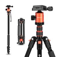 GEEKOTO Tripod, Camera Tripod for DSLR, Camera Monopod, Compact 58 Aluminum Tripod with 360 Degree Ball Head, Ideal for Vlog, Travel and Work(AT24 Traveller)
