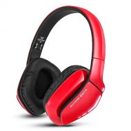 WWGG Wireless Bluetooth Headset, Foldable Active Noise canceling Headphones, subwoofer Bilateral Stereo with Microphone,Red