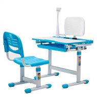 BestWStore Kids Desk and Chair Set| Sturdy Adjustable Table | Kids Desk lamp| 0-40 Degree Table Top Adjustable Tilt for Painting| Interactive Work Station w/Drawer Storage| Ergonomic Design f