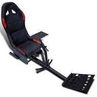 Spec-D Tuning RSG-5015 Racing Gaming Seat Pro Driving Simulation Cockpit Video Chair Rig Black/Red