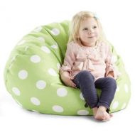 Gaming Chairs For Kids Bean Bag For Kids-Green with White Dots Polyester Super Soft Seating Companion for Your Little Ones