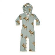 MilkBarn Bamboo Infant and Toddler Hooded Romper - Blue Moose