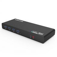 WAVLINK Wavlink Universal USB-C/USB 3.0 Ultra 5K Laptop Docking Station with 4K Dual Video Outputs,Support for Windows 7/8/ 8.1/10(USB-C in,DP and HDMI,Gigabit Ethernet,Audio Out and Mic i