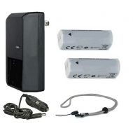 HilaDigital Canon PowerShot ELPH 510 HS High Capacity Batteries (2 Units) + ACDC Travel Charger + Krusell Multidapt Neck Strap (Black Finish)