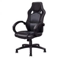 Casart Gaming Chair Racing Chair High Back Bucket Seat Swivel Executive Office Computer Task Desk Gaming Chair (Gray)