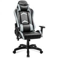 Modern Luxe Racing Style PU Leather Office Chair Swivel Computer Gaming Chair Executive Reclining Chair (Gray)