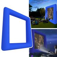 Miageek 17ft Inflatable Mega Movie Screen Huge Portable Airblown Nylon Projection Screen for Outdoor Backyard Pool Parties (Royal Blue)