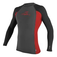 ONeill Wetsuits Basic Skins Long Sleeve Crew Surf Shirt, Black Red - Small