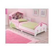 Kidkraft Girls Kids Toddler Pink Dollhouse Bed with Storage Shelves