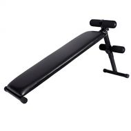 Gymax Decline Bench Adjustable Workout Sit Up Abdominal Fitness Crunch Board Slant Core Strength Weight Abdominal Training Utility Incline Benches for Home Gym,Black