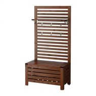 IKEA Ikea Bench w/wall panel and shelf, outdoor, brown stained 42020.52314.210