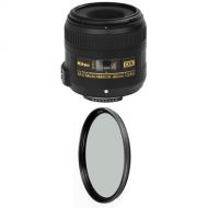 Nikon 40mm f/2.8G Auto Focus-S DX Micro NIKKOR Lens for Nikon Digital SLR Cameras w/ B+W 52mm XS-Pro HTC Kaesemann Circular Polarizer