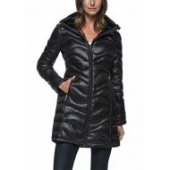Andrew Marc Womens Long Length Down Puffer Jacket with Hood