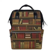WIHVE College Bookbag Library Book Shelf School Travel Backpack Laptop Notebook Bag for Women & Men