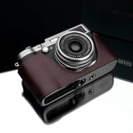 Gariz Genuine Leather XS-CHX100MB Camera Metal Half Case for Fuji Fujifilm X100, Brown