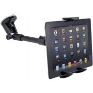 DigitlMobile Robust Windshield Tablet Car Mount or Truck Mount Window Holder and Adjustable Arm Extender for Apple iPad Pro 9.7/10.5/11/12.9 Tablet w/Anti-Vibration Swivel Lock Cradle (use with