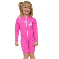 Sun Emporium Girls Pink UV Sun Protective Rash Guard Swim Suit with Long Sleeves - UPF/SPF Protection