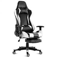 Giantex Gaming Chair Racing Style High Back Ergonomic Office Chair Executive Swivel Computer Desk Chair Height Adjustable Task Chair Reclining with Lumbar Support, Headrest and Foo