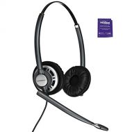 Plantronics HW720 Wired Office Headset Bundled with Headset Advisor Wipe (Certified Refurbished)