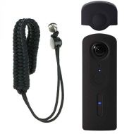 EEEKit 2 in 1 Starter Kit for for Ricoh Theta V 360 Camera, Protective Silicone Cover Case w/Lens Cap, Paracord Wrist Strap with1/4 Screw Thread Attachment
