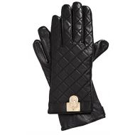 MICHAEL Michael Kors Womens Quilted Leather Hamilton Lock Gloves Black