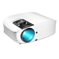 Projector, ELEPHAS [2018 Upgraded Version] 1080P LCD Video Projector 200 Support HDMI VGA AV USB Micro SD Ideal Home Theater Entertainment Party Games, White