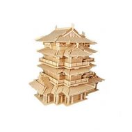 Handmade PANDA SUPERSTORE The Tengwang Pavilion Three-Dimensional Building of Manual Assembly Wooden Model