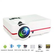 PXB [2018 Upgrade] VS313A Video Projector Mini Portable Home Theater Equipment +80% Lumens, 3000:1 Contrast Ratio, Built-in Android 6.0, Wifi Bluetooth Connection, Online YouTube Video