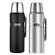 Thermos Stainless King 68 Oz Vacuum Insulated Bottle (Black & Silver, 2 Pack)
